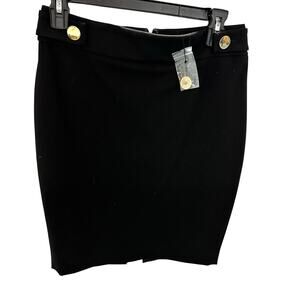 Express Women's Size 4R High Waist Gold Button Accented Pencil Skirt